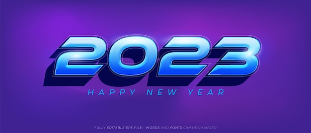 2023 z efektem edytowalnego tekstu w stylu 3d z długim cieniem gradientu