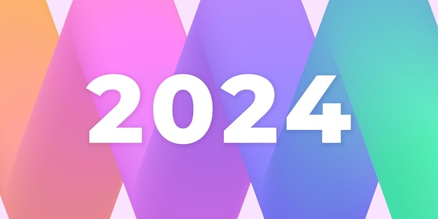 2024 na kolorowym wzorze banera