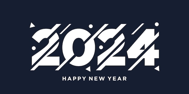 2024 szczęśliwego nowego roku logo projekt wektor modny nowy rok 2024 szablon projektu