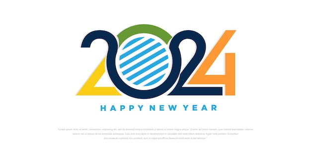Plik wektorowy 2024 szczęśliwego nowego roku logo tekst projekt 2024 numer szablon projektu ilustracji wektorowych