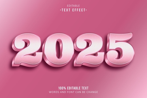 2025 edytowalny efekt tekstu 3D w stylu nowoczesnym