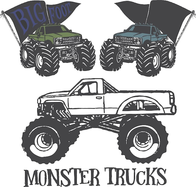 Plik wektorowy 23spfx804 monster trucks