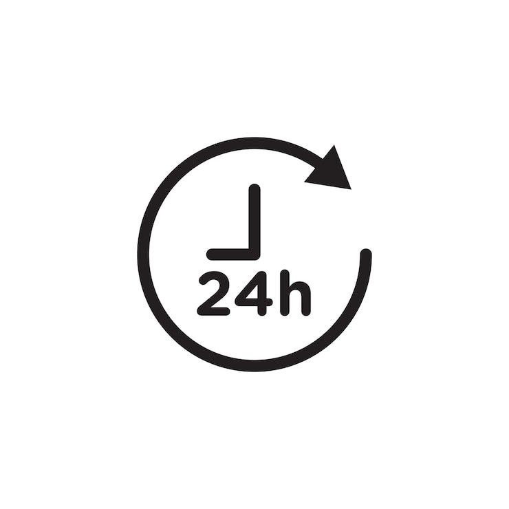 Wektor 24-godzinny zestaw ikon czasowy 24h zegar otwarty wektor usługowy symbol w czarnym wypełnionym i zarysowanym stylu pełny dzień w każdej chwili znak usługowy