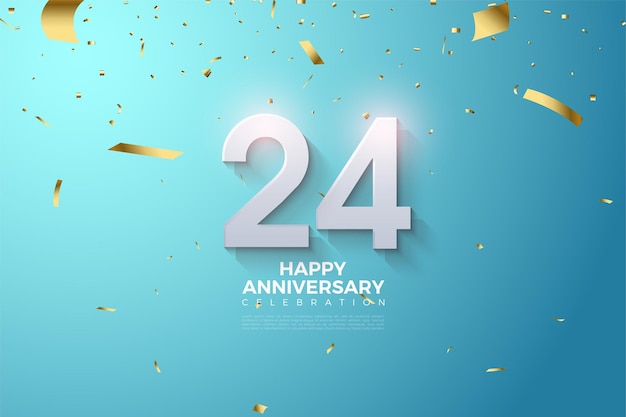 24 rocznica z różnymi liczbami trójwymiarowymi