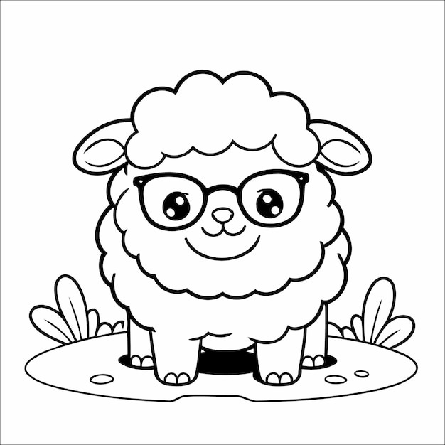 Plik wektorowy 244 słodkie owce kawaii vector kolorowanka dla dzieci