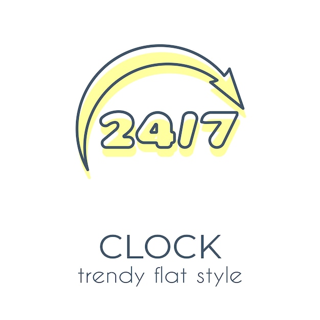 Plik wektorowy 247_clock_face_icon_flat