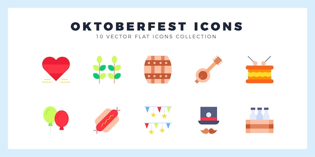25 Oktoberfest Płaska ilustracja wektorowa pakietu ikon