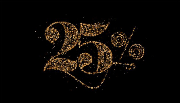 25% ZNIŻKI Baner rabatu na sprzedaż cząstek. Oferta rabatowa cenowa. Ilustracja wektorowa.