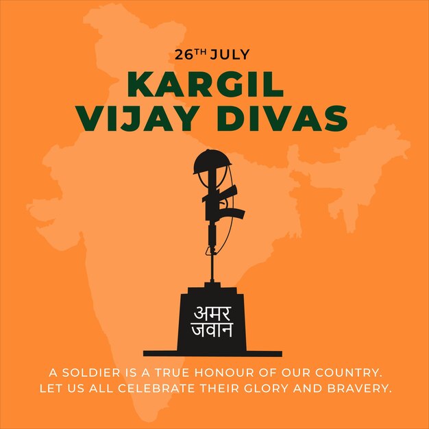 Plik wektorowy 26 lipca kargil vijay diwas banner design background