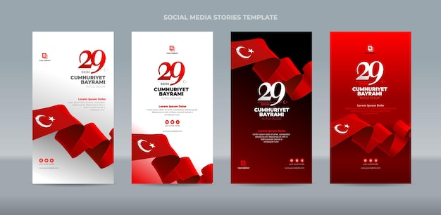 29 Ekim Cumhuriyet Bayrami Turkiye Lub Dzień Republiki Turcji - Stories Szablon Postu W Mediach Społecznościowych