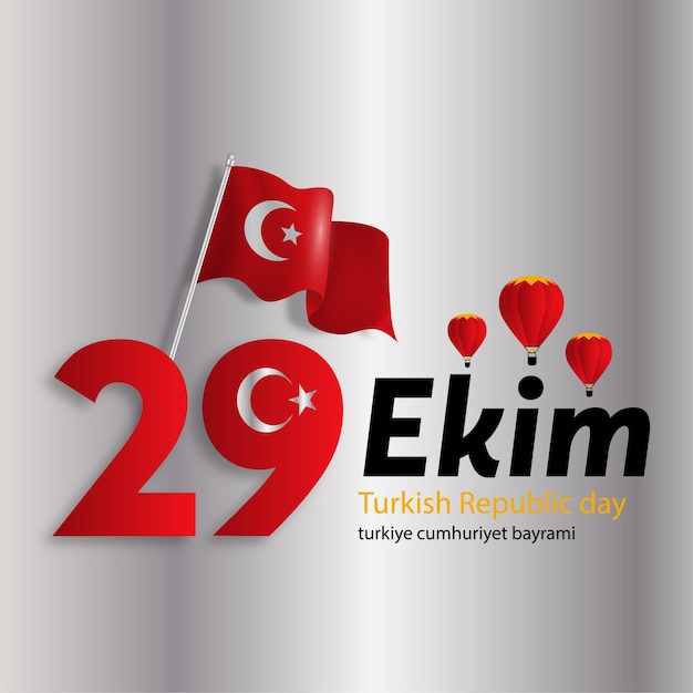 29 Ekim Logo Powitania W Dniu Republiki Tureckiej