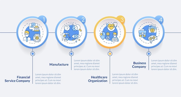 Plik wektorowy 2d inżynier ai wektorowe infografiki wielokolorowe szablony z liniowymi ikonami wizualizacja danych koncepcyjnych z 4-stopniowym wykresem czasowym procesu