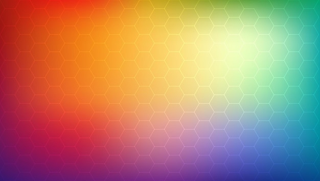 2D Rainbow Gradient Powrót Z Sześciokątnym Wzorem