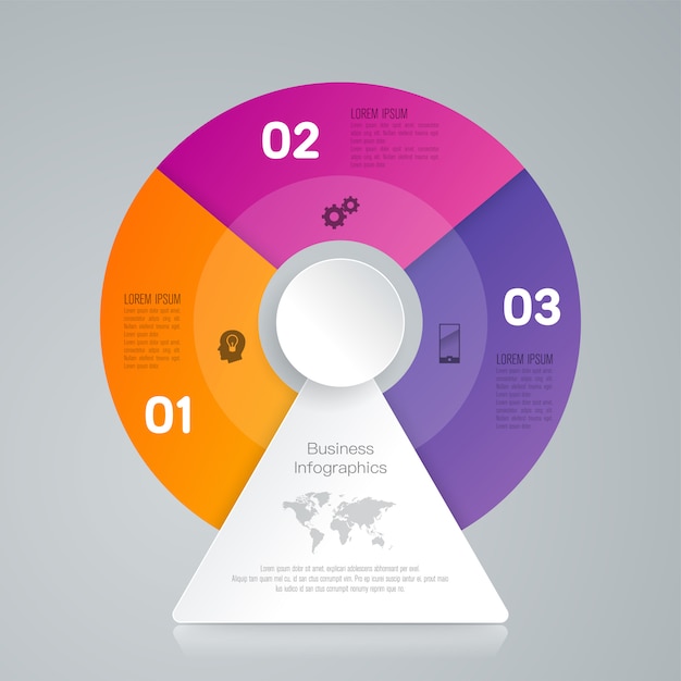 3 Kroki Biznesu Infographic Elementów Do Prezentacji