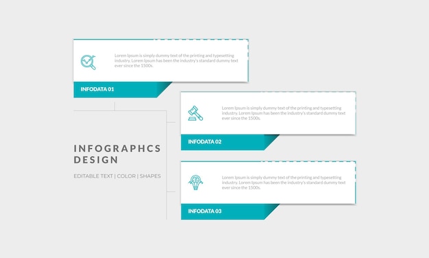 3 Kroki Lub Opcje Minimalistyczny Szablon Wektora Infografiki Premium