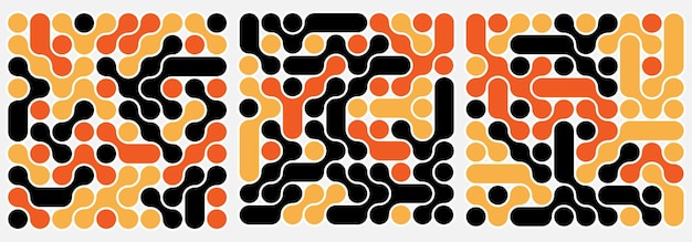3 zestawy wzoru plamki ilustracja wektorowa