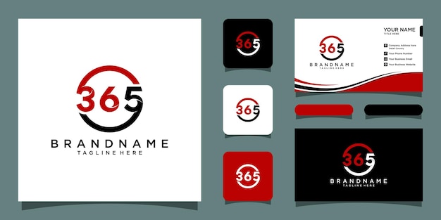 365 Litera Numer Logo Ikona Projektuje Wektor Premium Wektorów