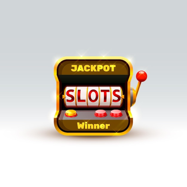 3d Automaty Do Gry Wygrywa Jackpot, Izolowany Na Białym Tle. Ilustracja Wektorowa