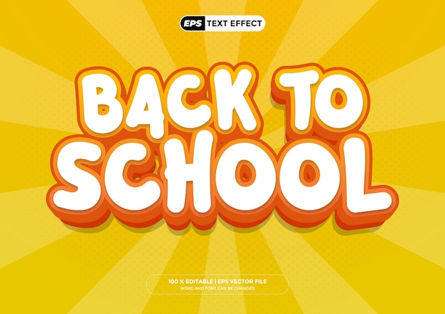 3D Back to School edytowalny efekt tekstowy kreatywny projektant