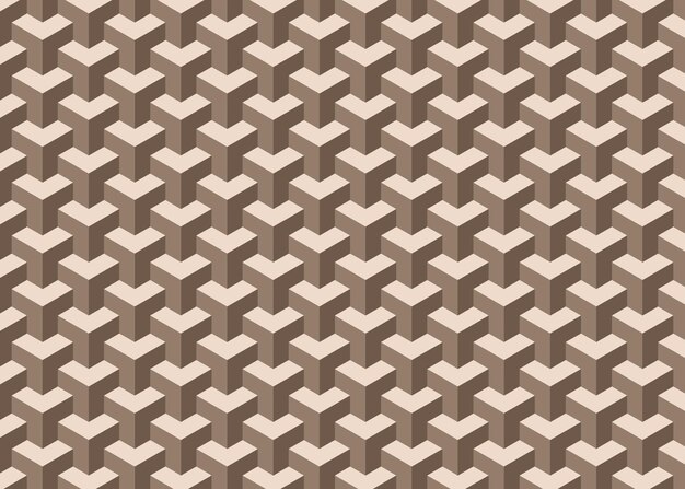 3D brązowe bloky wieloboczne wzór geometrii wektorowej tła
