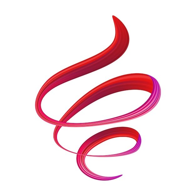 3d Brushstroke wielobarwny gradient tekstura szczotka wstążka izolowana na białym abstrakcyjnym kolorowym przepływie fali elementy projektowania ilustracja wektorowa