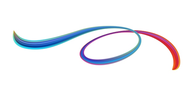 3d Brushstroke wielobarwny gradient tekstura szczotka wstążka izolowana na białym abstrakcyjnym kolorowym przepływie fali elementy projektowania ilustracja wektorowa