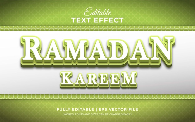 3d Edytowalny Efekt Tekstowy Ramadan Kareem Z Jasnozielonym Motywem