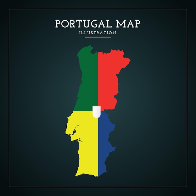 3d Flaga Portugalii Mapa Wektor Ilustracja