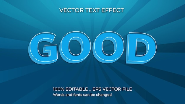 Plik wektorowy 3d_good_text_style_effect_vector