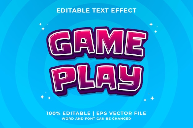 3d Gra Graj Cartoon Edytowalny Efekt Tekstowy Premium Wektor