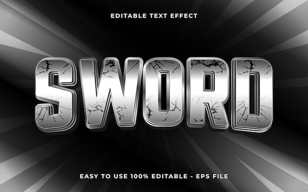3d gradient miecza straszny wzór efektu stylu tekstu edytowalny efekt tekstu