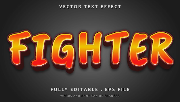 3d Gradient Word Fighter Edytowalny projekt efektów tekstowych