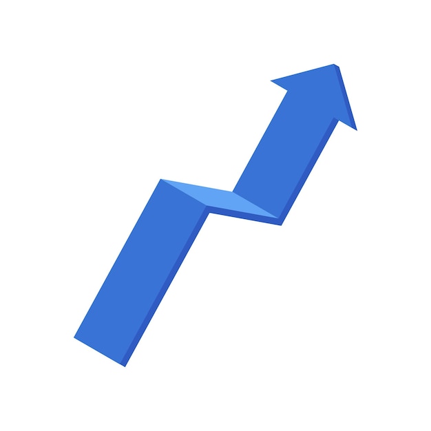 Plik wektorowy 3d graph arrow up illustration on white background