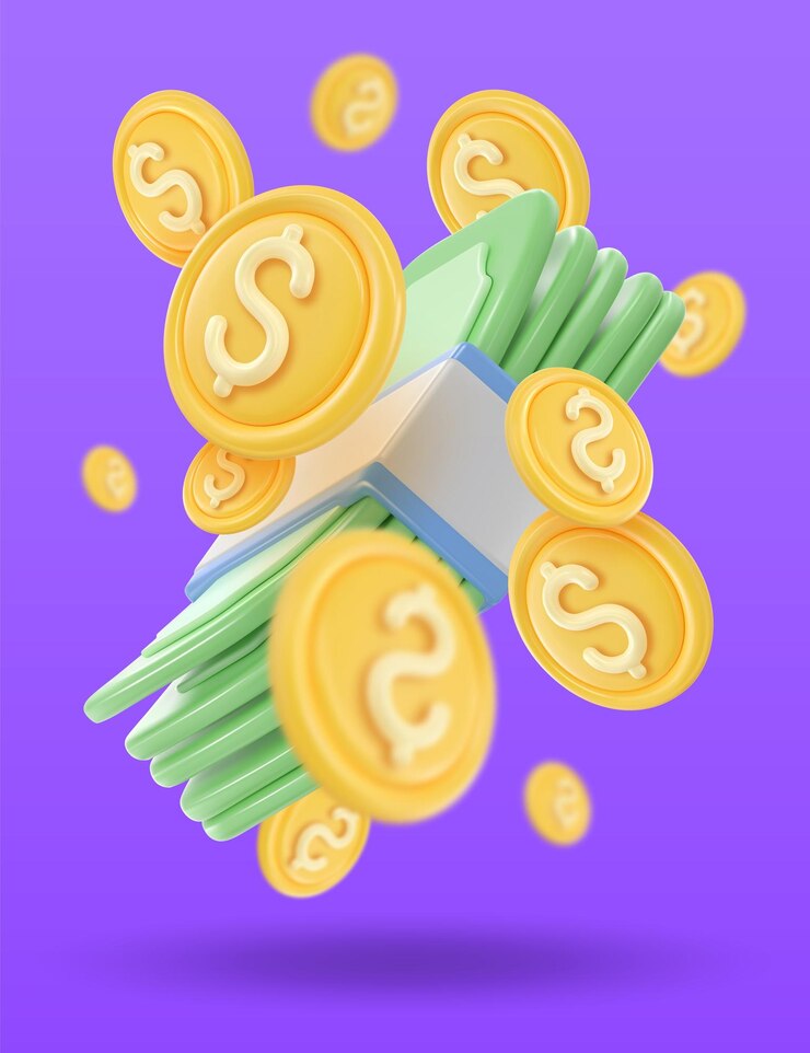 Wektor 3d ikona pieniądza banknotów