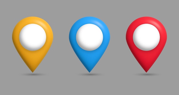 Plik wektorowy 3d ikona wskaźnika lokalizacji na mapie miejsce znak pin znacznika