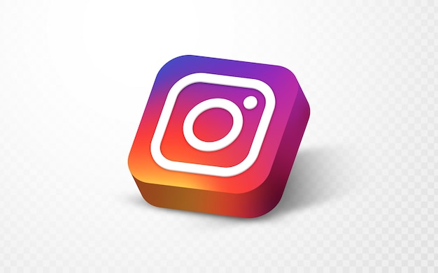 3d ilustracja logo mediów społecznościowych na Instagramie