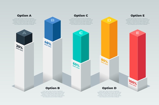 Plik wektorowy 3d infographic infographic bary