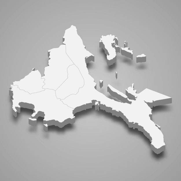 3d Izometryczna Mapa Calabarzon To Region Filipin