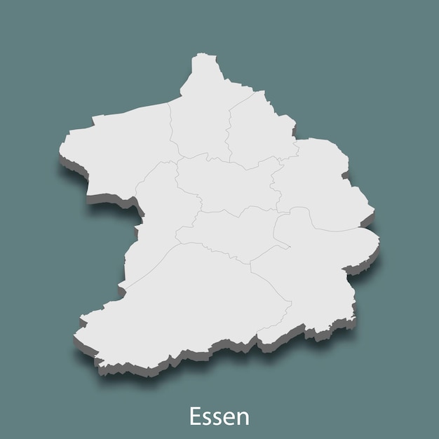 3d Izometryczna Mapa Essen To Miasto W Niemczech