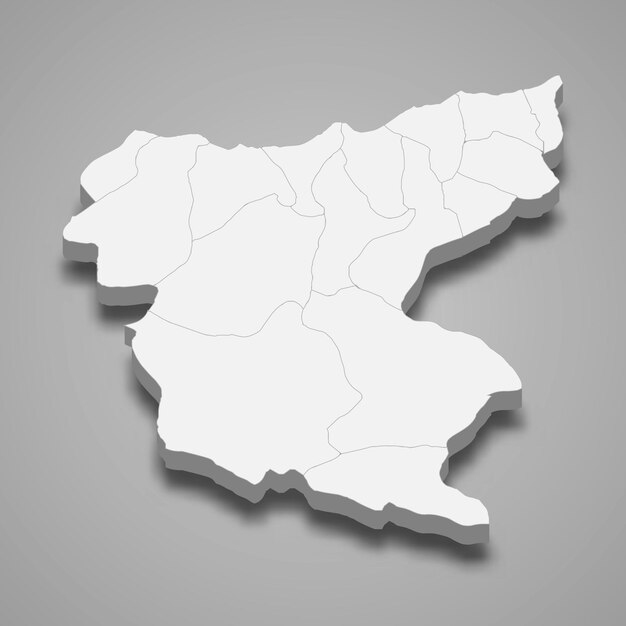 3d izometryczna mapa Giresun to prowincja Turcji