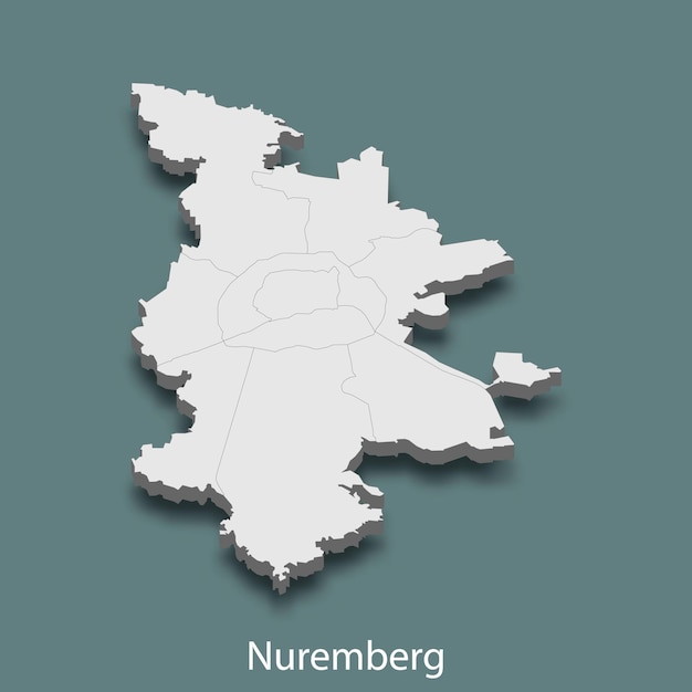 3d Izometryczna Mapa Norymbergi To Miasto Niemiec