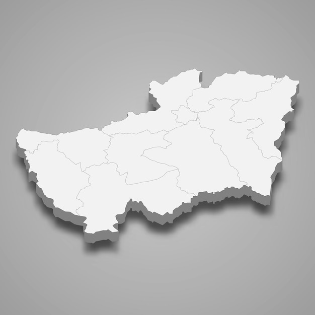 3d izometryczna mapa Souk Ahras jest regionem Algierii