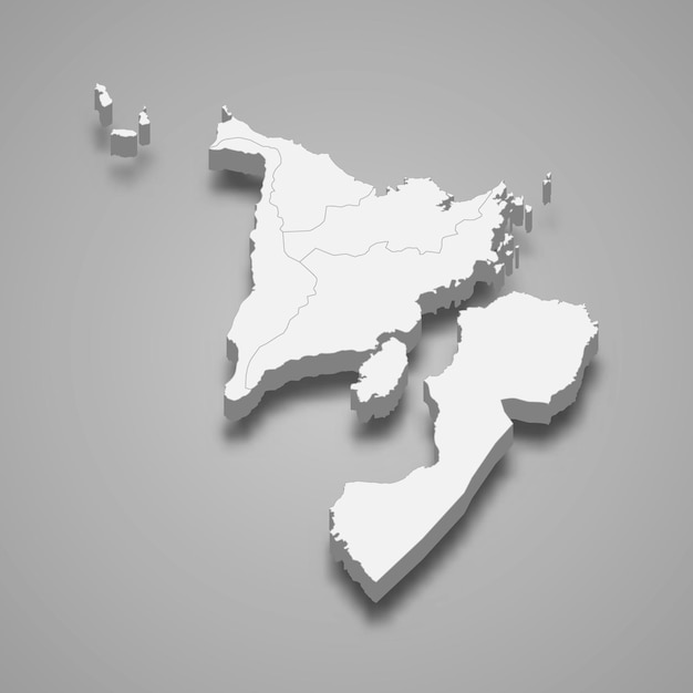 Plik wektorowy 3d izometryczna mapa zachodnich visayas to region filipin