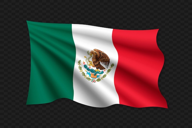 Plik wektorowy 3d macha flagą meksyku ilustracja wektorowa