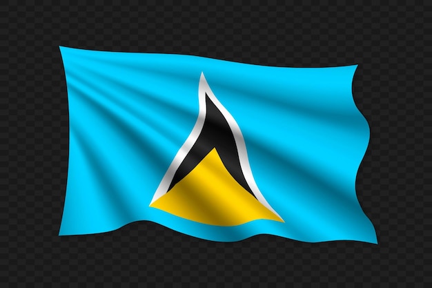 3d Macha Flagą Saint Lucia Ilustracji Wektorowych