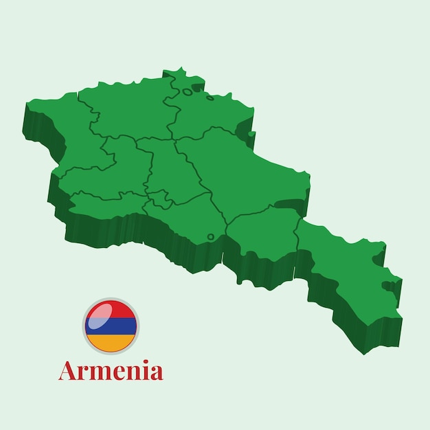 3d Mapa Armenia Wektor Zdjęcia Stock Designs