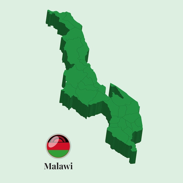 3d Mapa Malawi Wektoru Ilustracja Zdjęcia Stock Designs