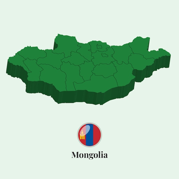 3d Mapa Mongolia Wektoru Ilustracja Zdjęcia Stock Designs