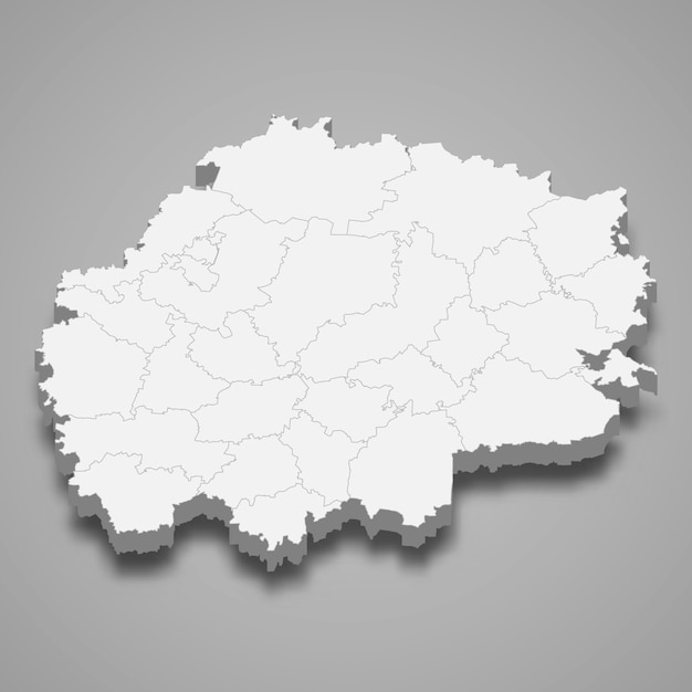 3D mapa regionu Rosji