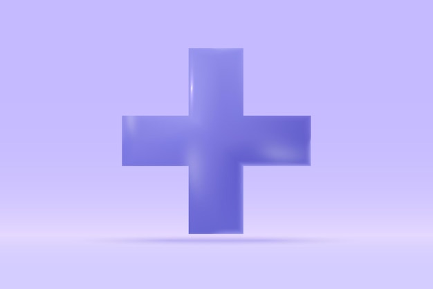 3d Medical Emergency plus znak ikona izolowany na jasnoniebieskim tle realistyczna pierwsza pomoc i koncepcja opieki zdrowotnej 3d wektor ilustracja renderowania